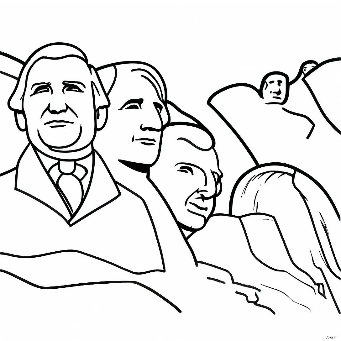 Famous Presidents On Mount Rushmore Coloring Page 64571 53388