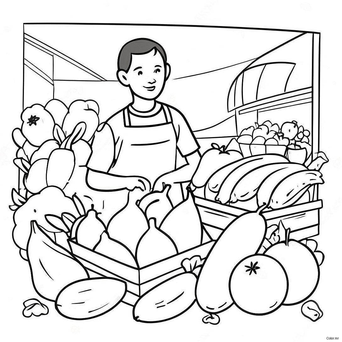 Farmers Market Fresh Produce Coloring Page 14959 12374
