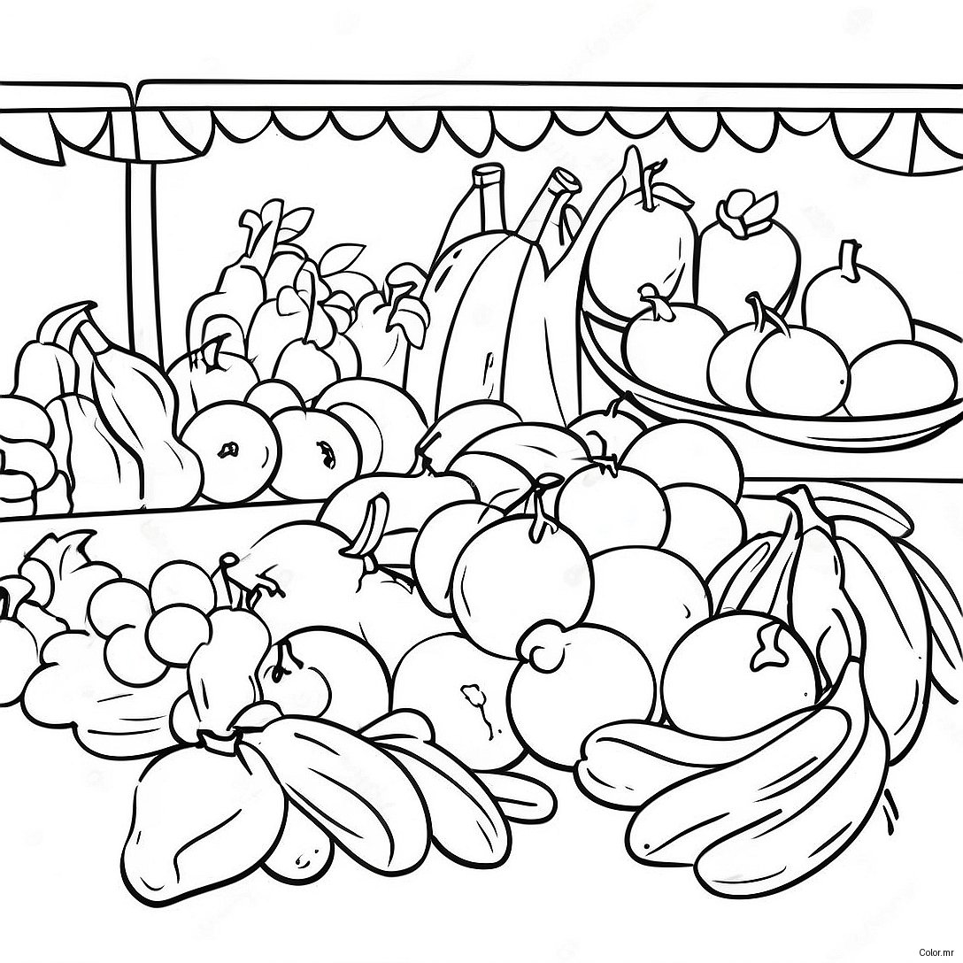Farmers Market Fresh Produce Coloring Page 14959 12375