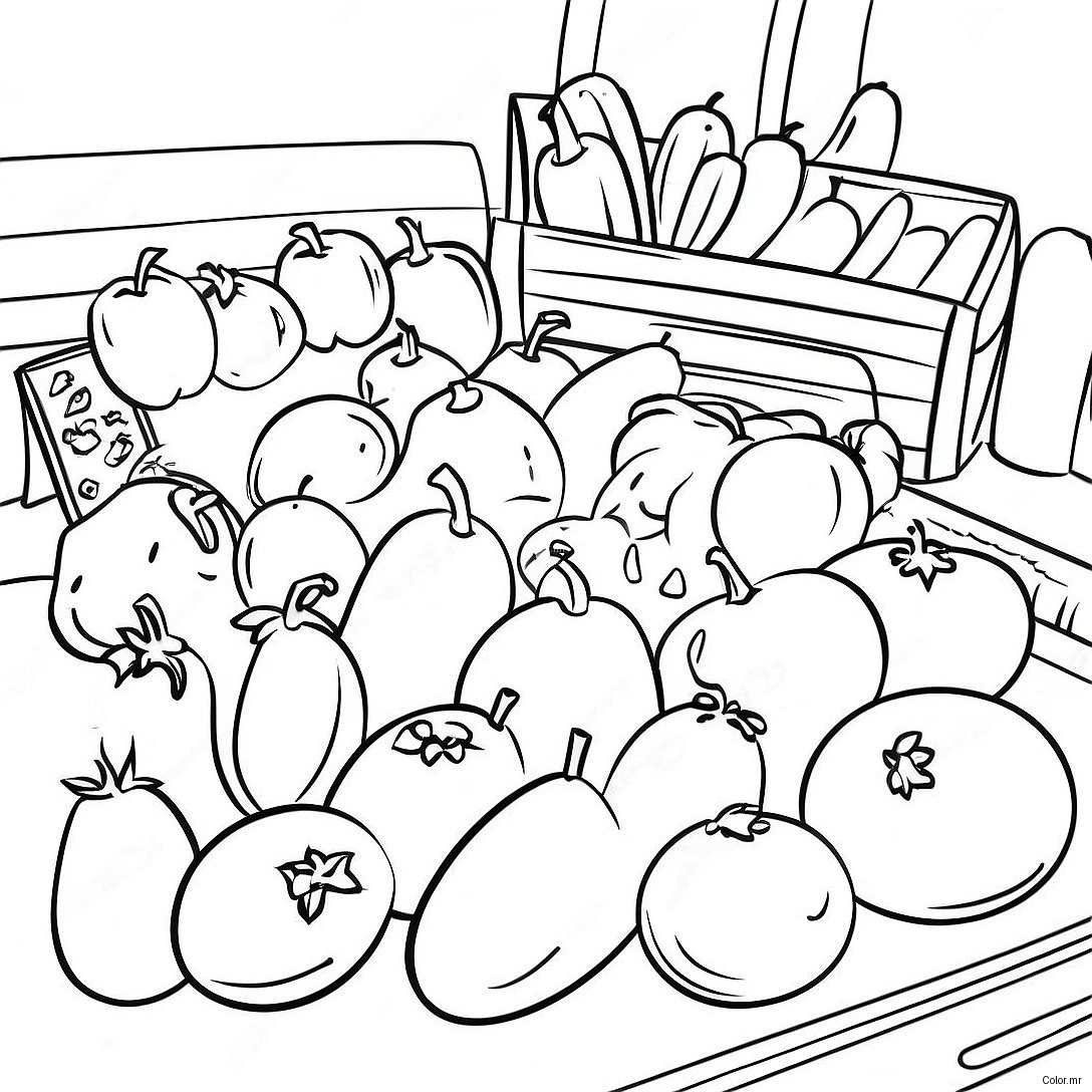Farmers Market Fresh Produce Coloring Page 14959 12376