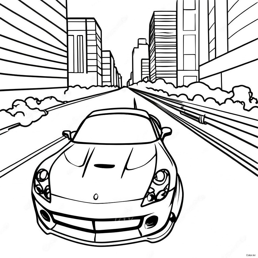 Fast And Furious Race Scene Coloring Page 47655 39635