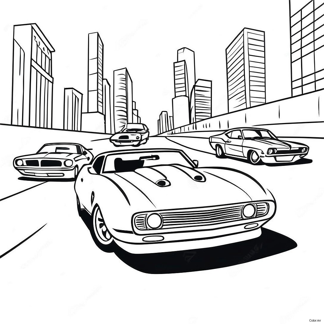 Fast And Furious Race Scene Coloring Page 47655 39636