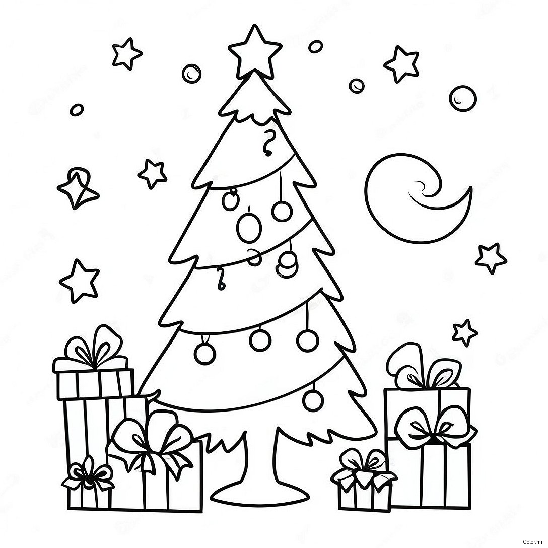Festive Christmas Tree Countdown Coloring Page 19539 18281