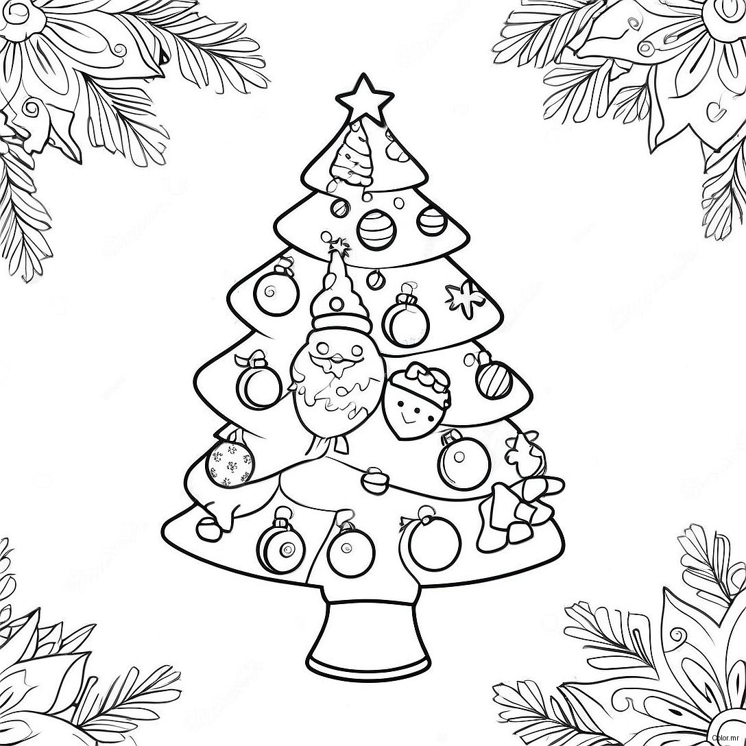 Festive Christmas Tree Countdown Coloring Page 19539 18282
