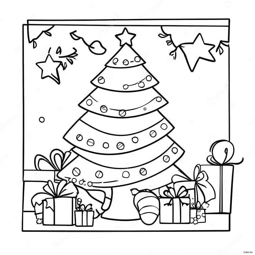 Festive Christmas Tree Countdown Coloring Page 19539 18284