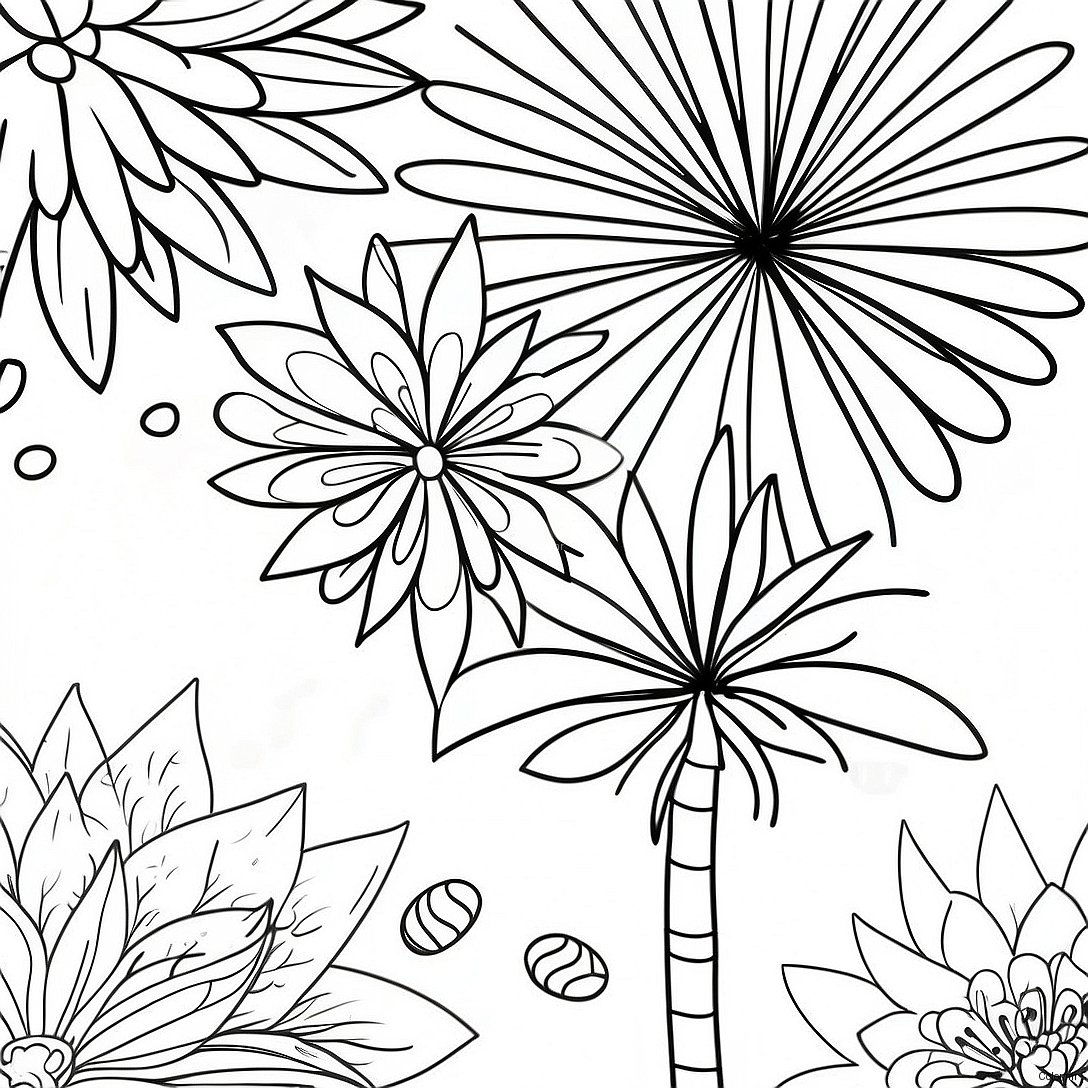 Festive New Years Fireworks Coloring Page 11418 9360