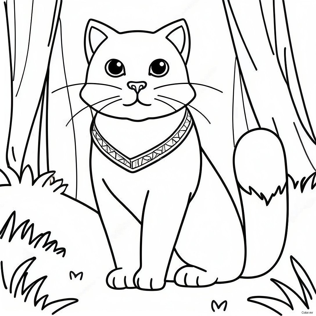 Fierce Realistic Warrior Cat In Forest Coloring Page 22404 20669