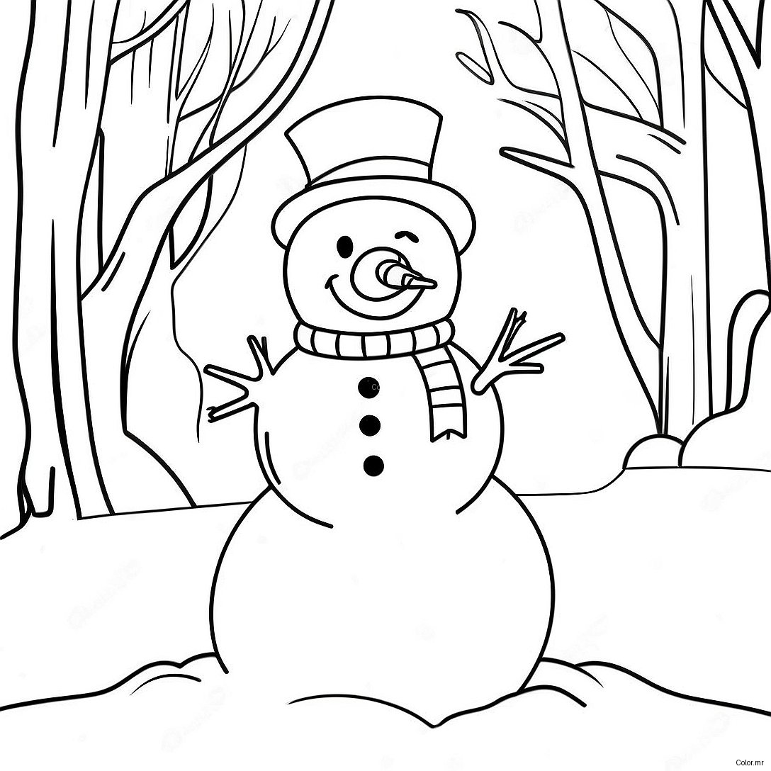 First Day Of Winter Snowman Coloring Page 68252 56287
