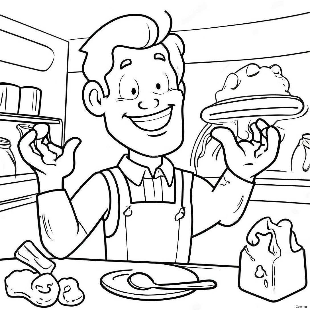 Flint Lockwood Inventing Silly Food Coloring Page 67983 56067