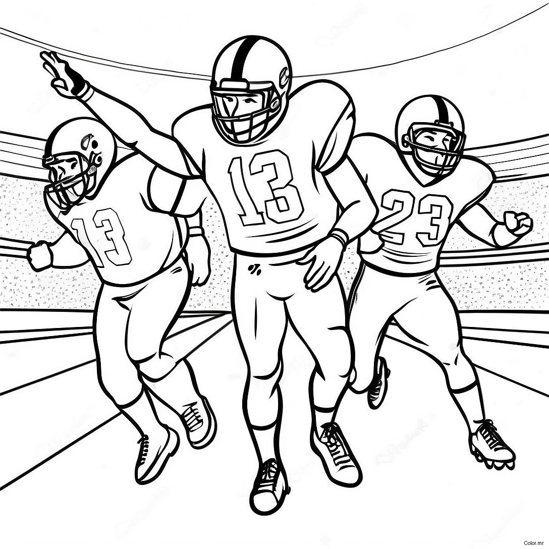Football Players Celebrating Touchdown Coloring Page 10518 8629