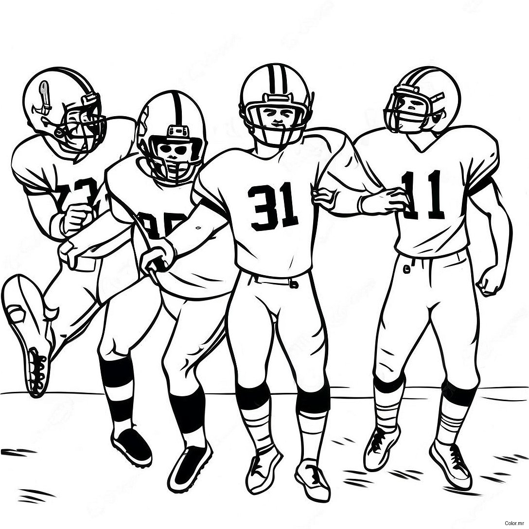 Football Players Celebrating Touchdown Coloring Page 10518 8631