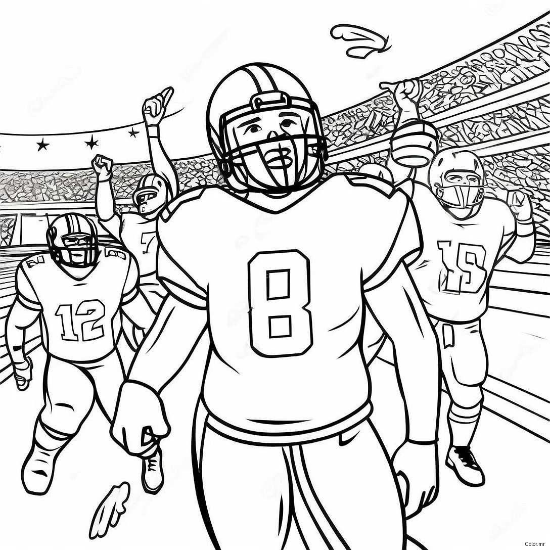 Football Players Celebrating Touchdown Coloring Page 10798 8856