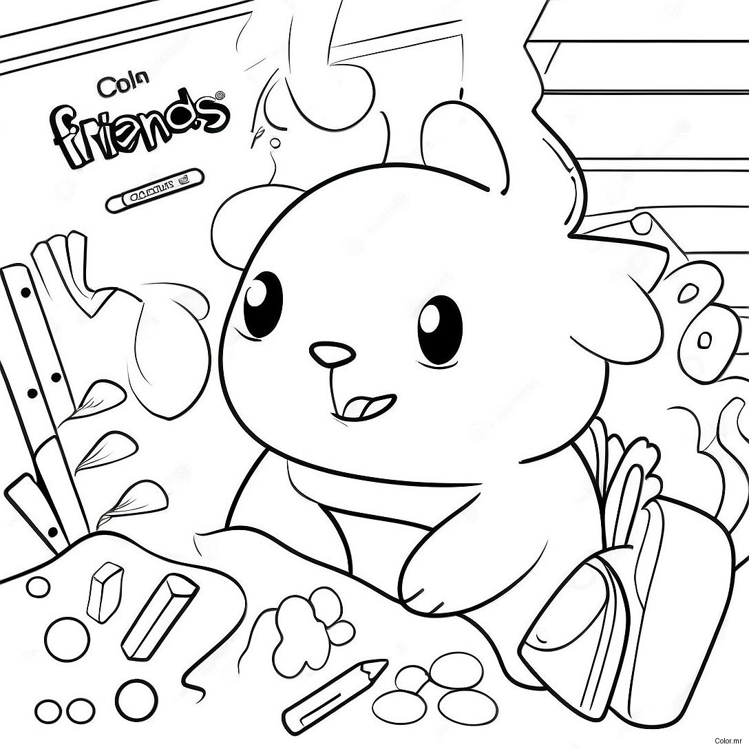 Friends Art Lab Banner Coloring Page 16091 13582
