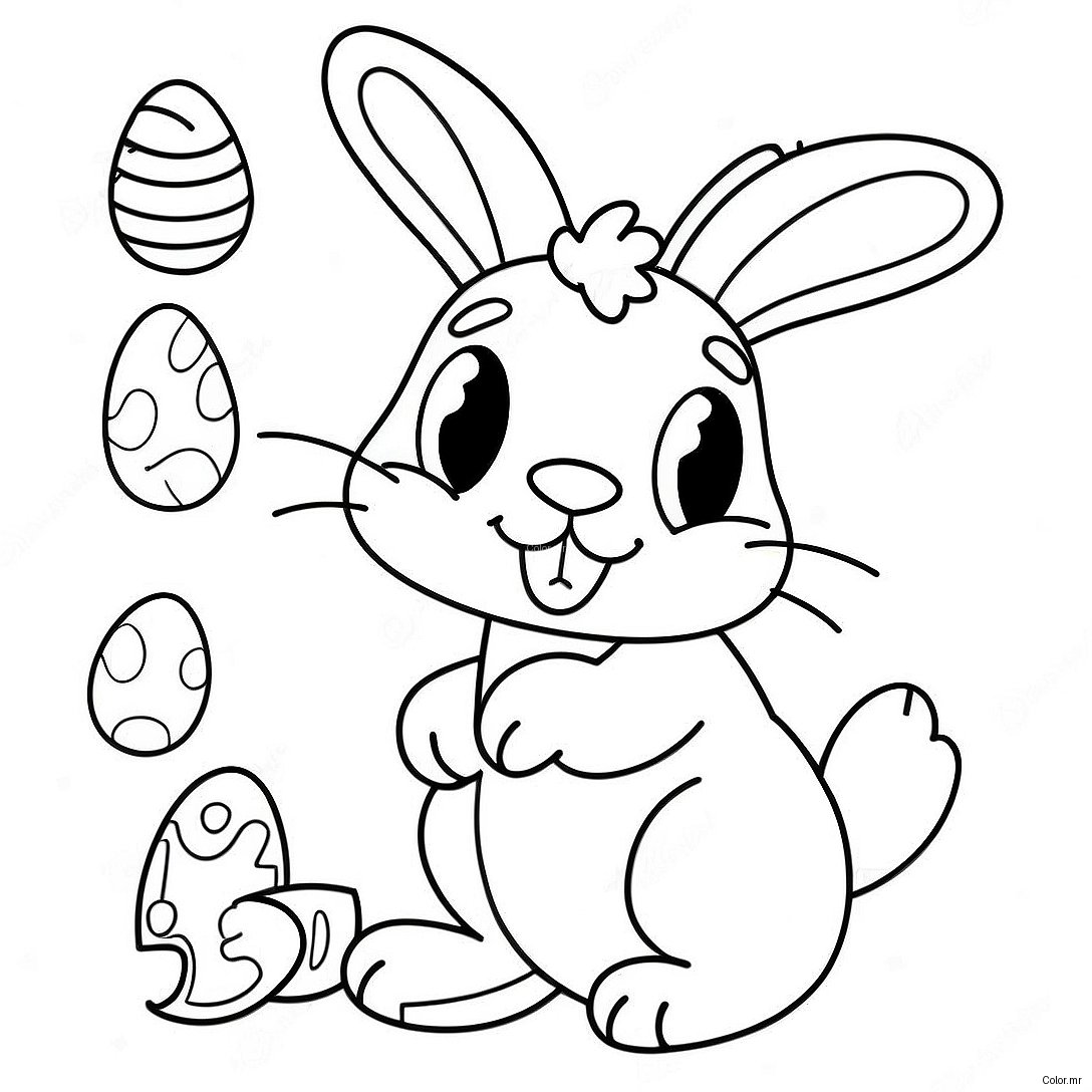Fun Easter Bunny Math Coloring Page 73075 60357