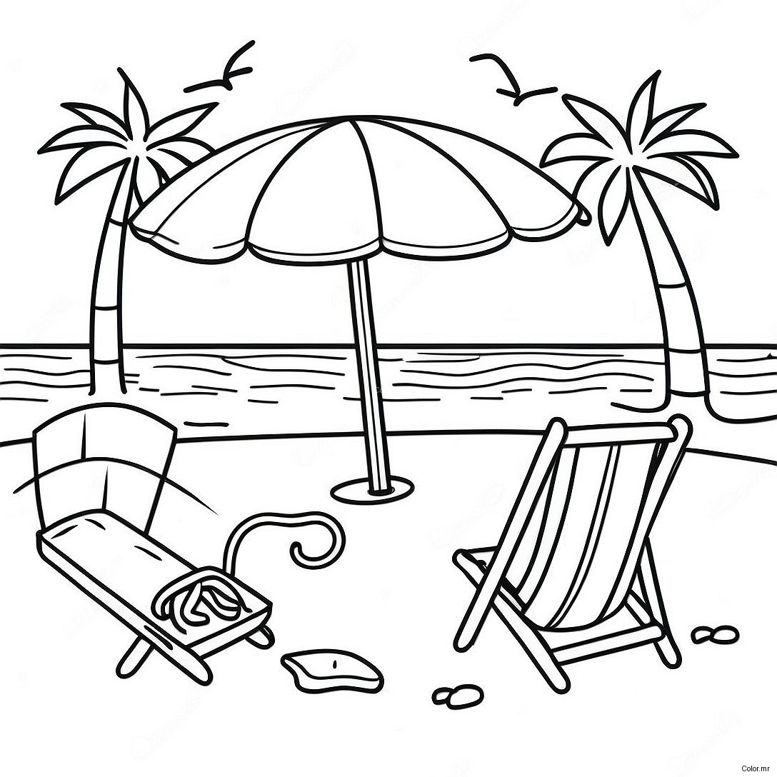 Fun Summer Beach Safety Coloring Page 51875 43189