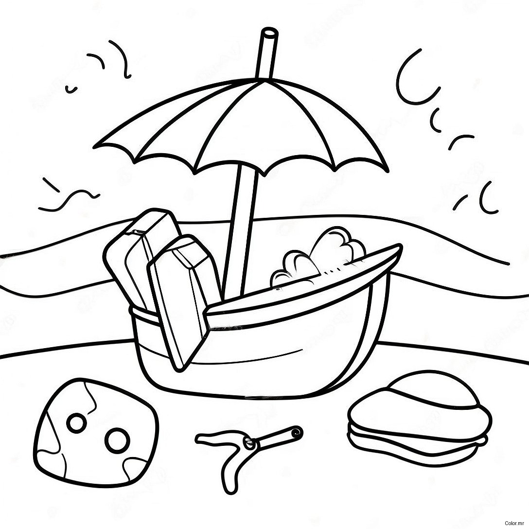 Fun Summer Beach Safety Coloring Page 51875 43190