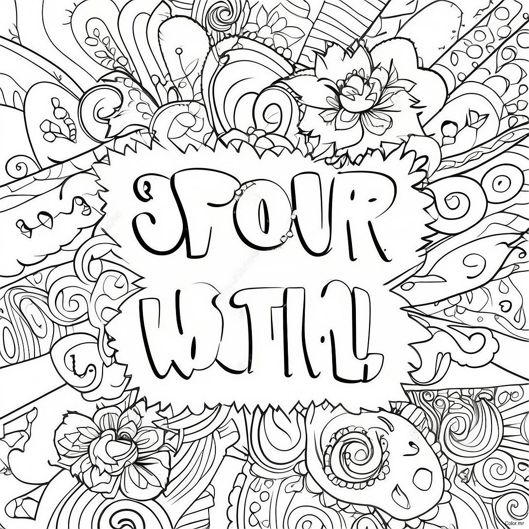 Funny Adult Swear Words Coloring Page 8216 6661