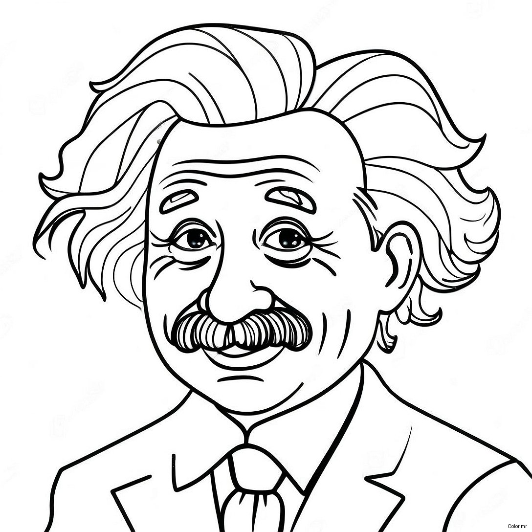 Funny Albert Einstein With Wild Hair Coloring Page 72975 60263