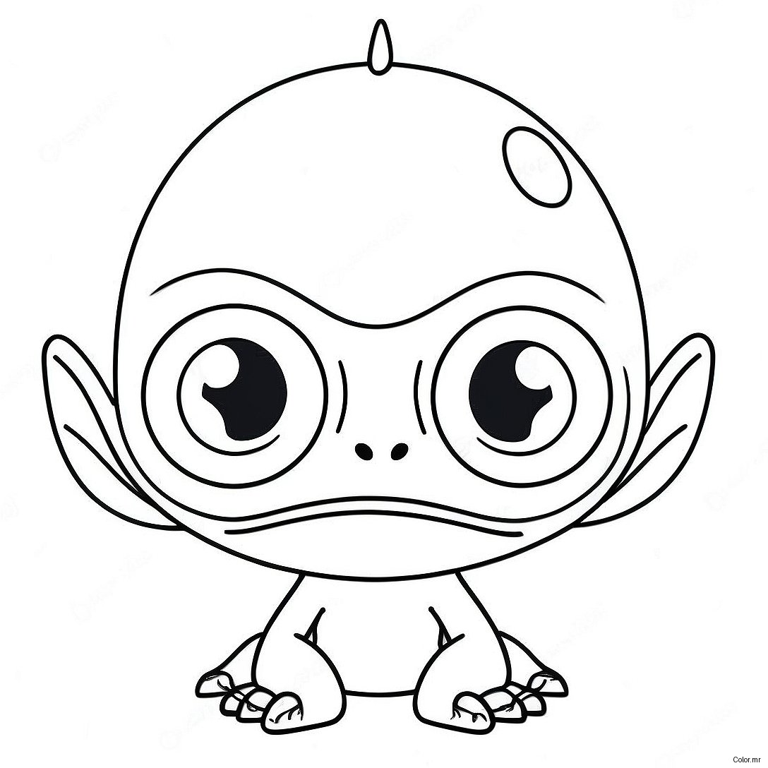 Funny Alien With Big Eyes Coloring Page 42642 35521