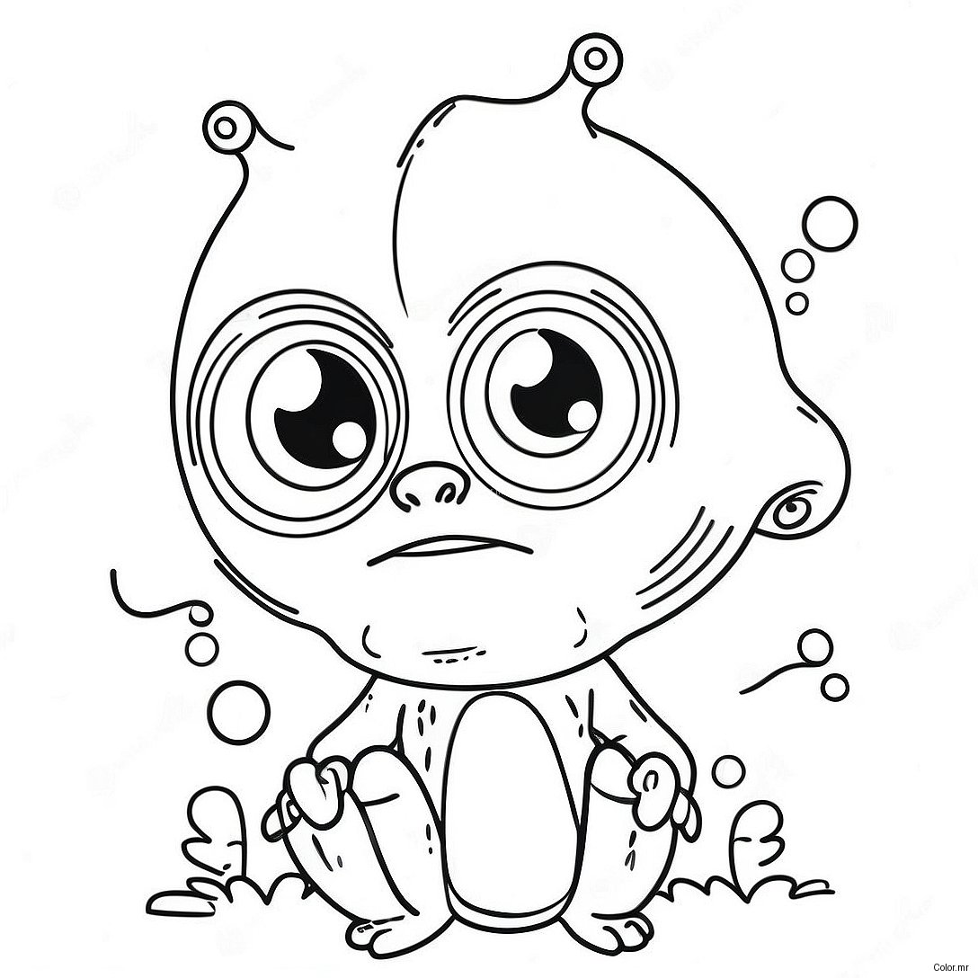 Funny Alien With Big Eyes Coloring Page 42642 35522