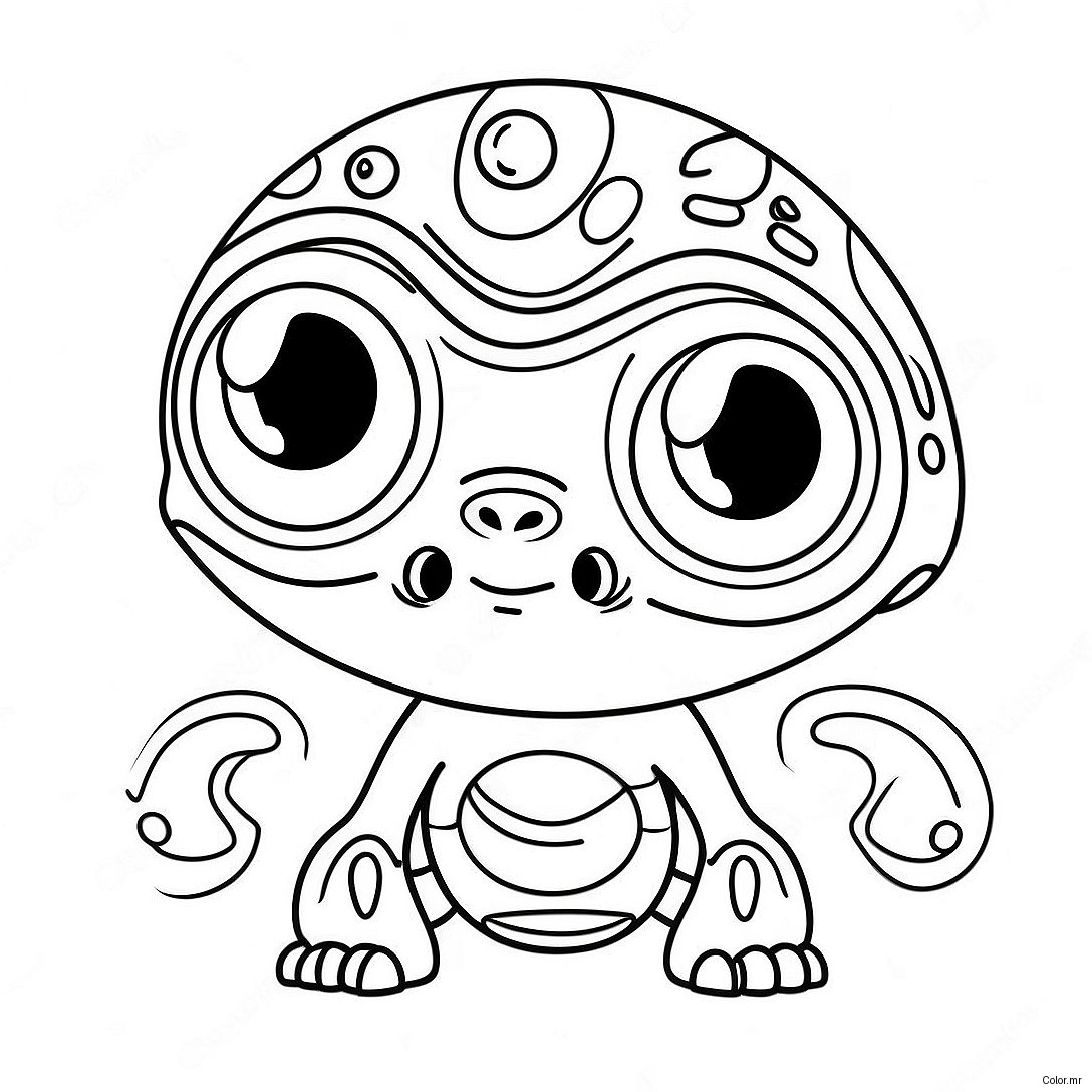 Funny Alien With Big Eyes Coloring Page 42642 35523