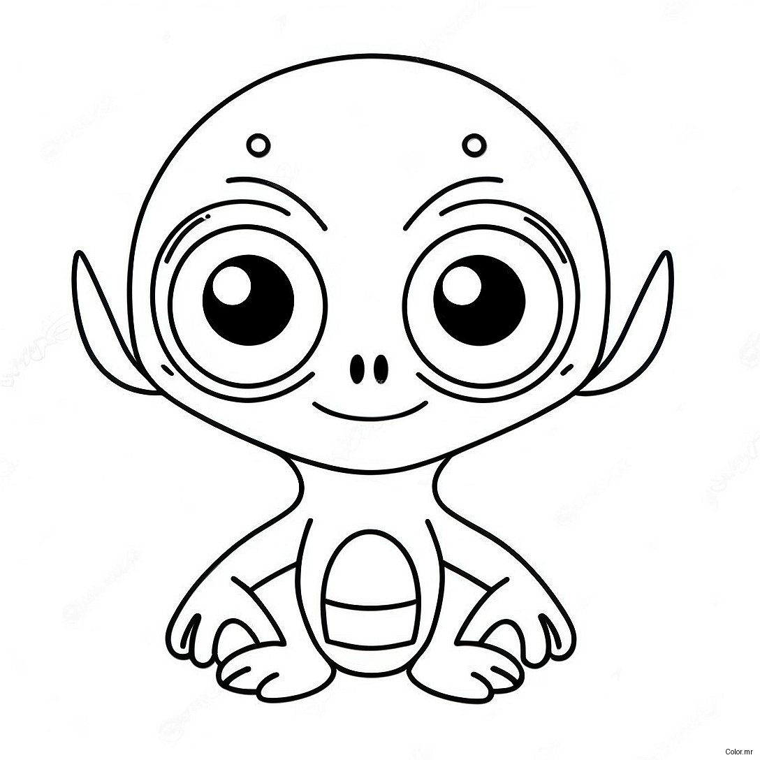 Funny Alien With Big Eyes Coloring Page 42642 35524