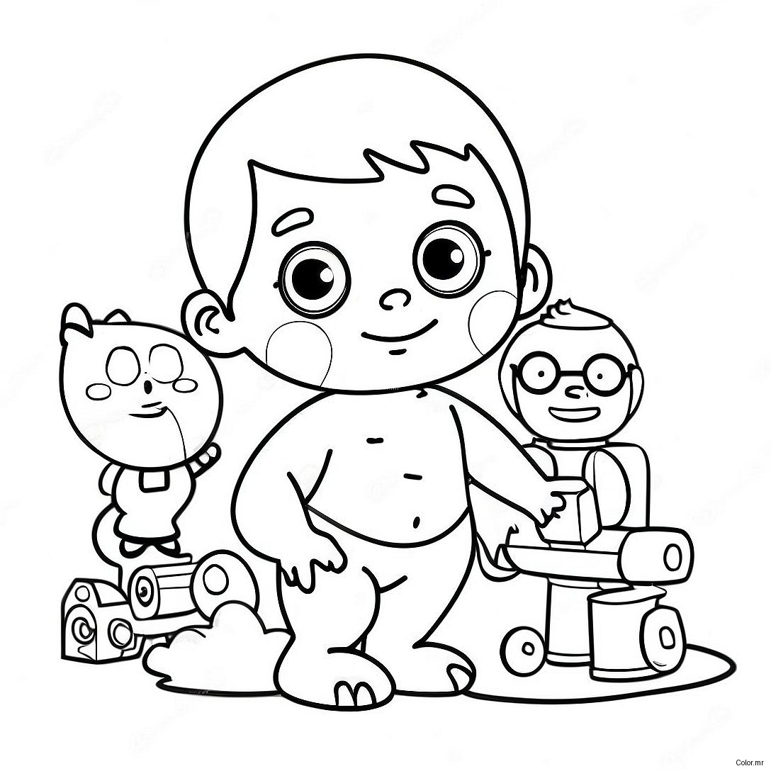 Funny Big Brother Playing With Toys Coloring Page 39868 33069