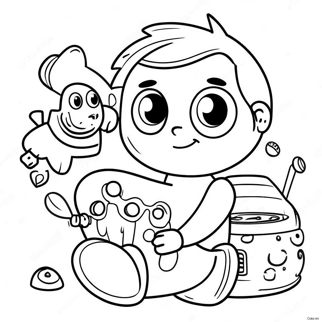 Funny Big Brother Playing With Toys Coloring Page 39868 33072