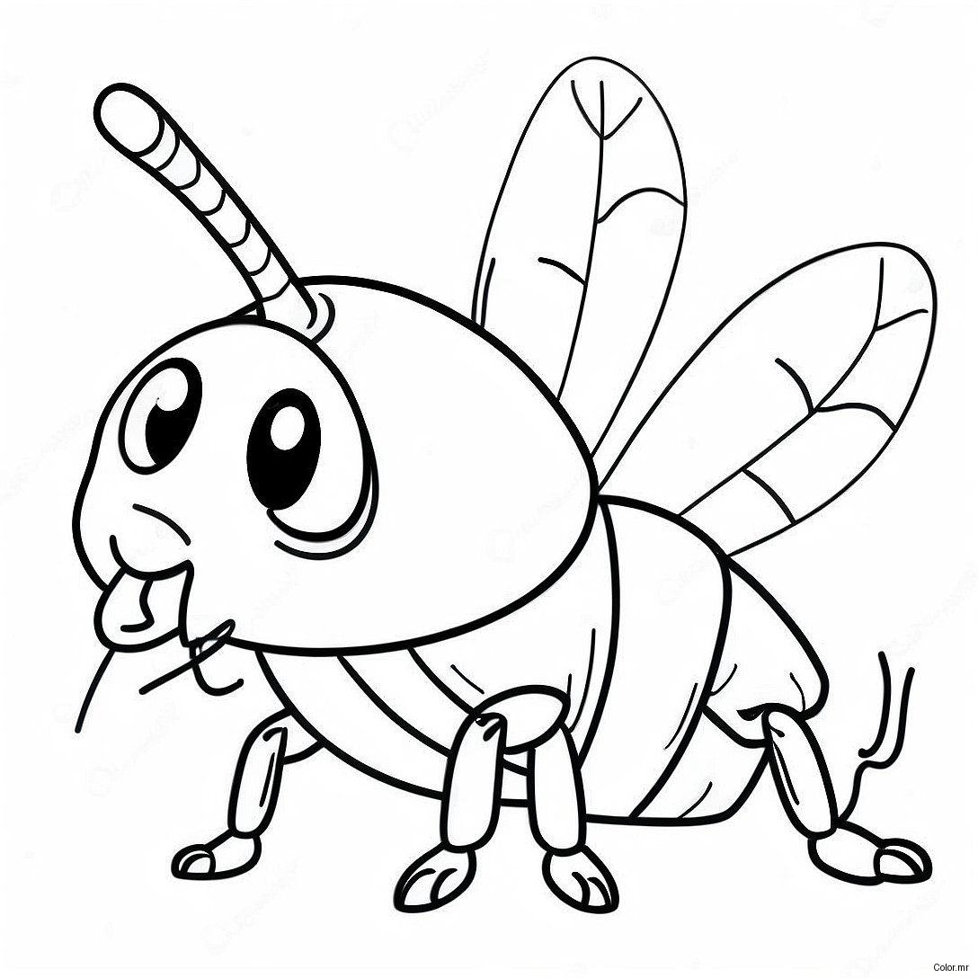 Funny Cartoon Cockroach Coloring Page 65111 53818