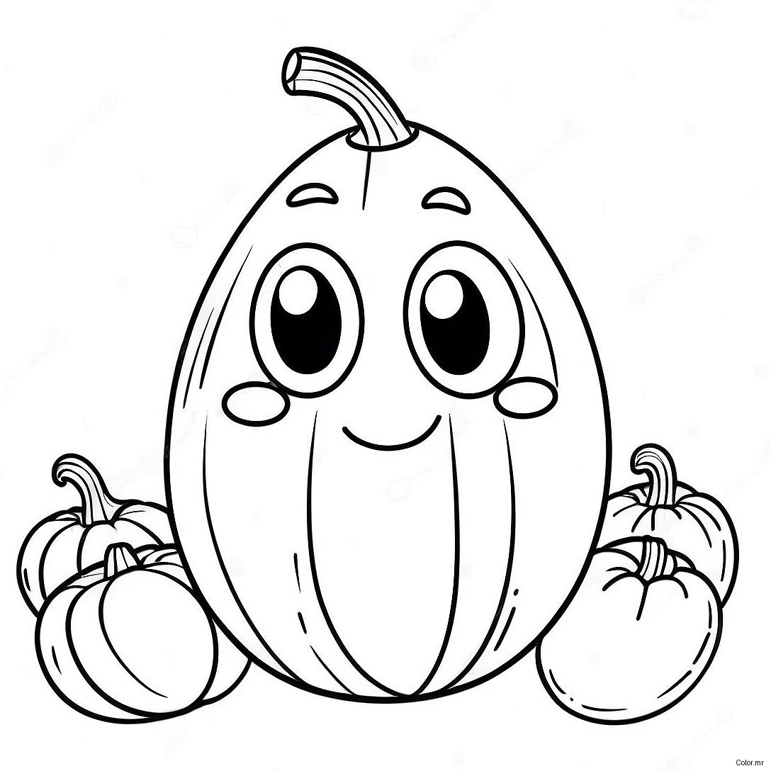 Funny Cartoon Gourd Coloring Page 65001 53730