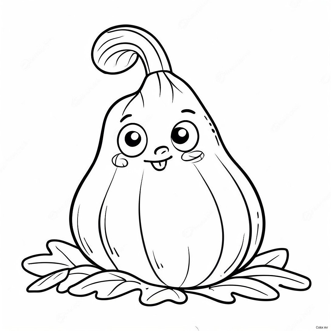 Funny Cartoon Gourd Coloring Page 65001 53731