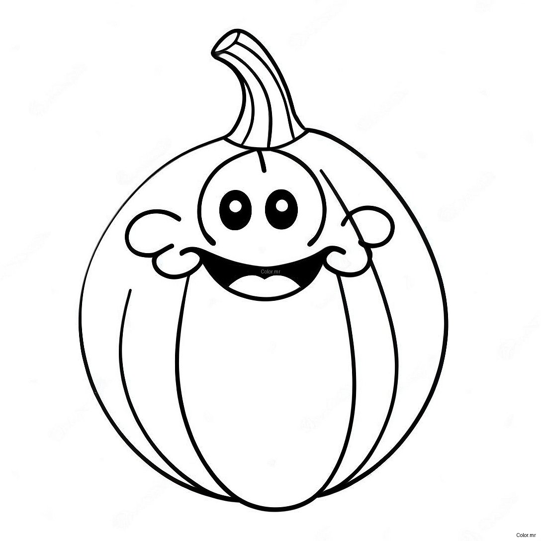 Funny Cartoon Gourd Coloring Page 65001 53732