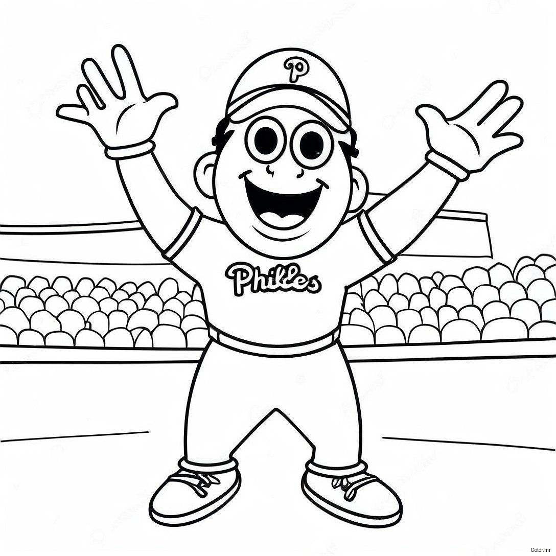 Funny Phillies Mascot Dancing Coloring Page 69544 57291