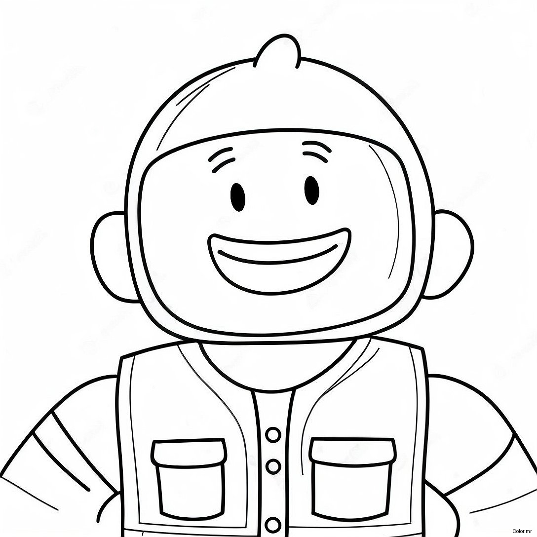 Funny Roblox Noob With A Big Smile Coloring Page 59106 49085