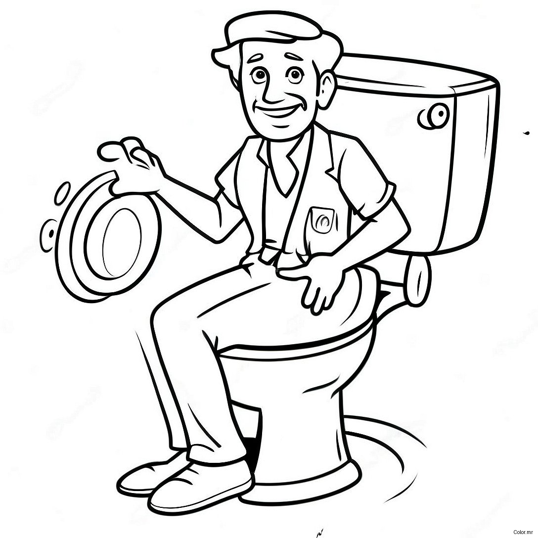 Funny Skibidi Toilet Camera Man Coloring Page 51535 42913