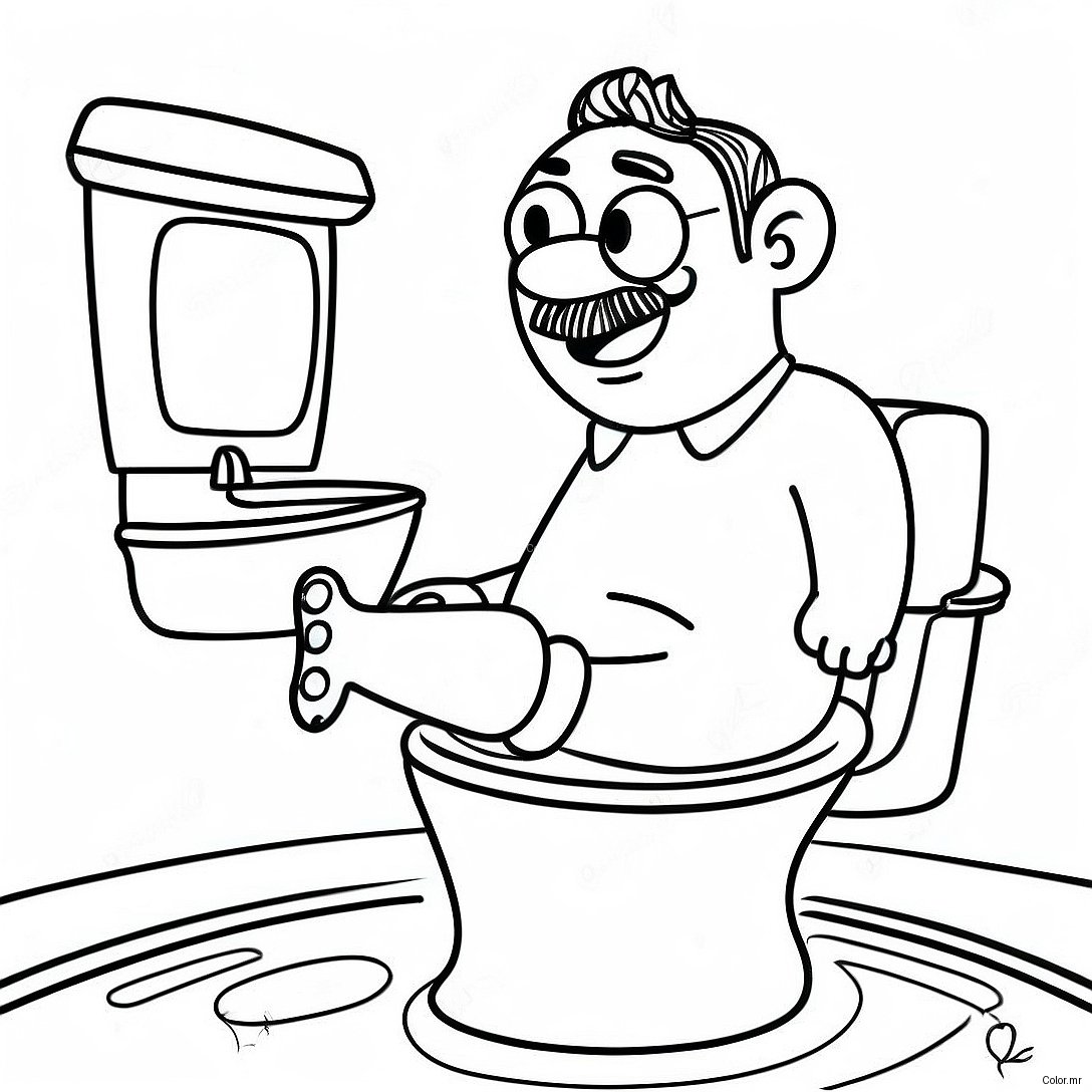 Funny Skibidi Toilet Camera Man Coloring Page 51535 42914