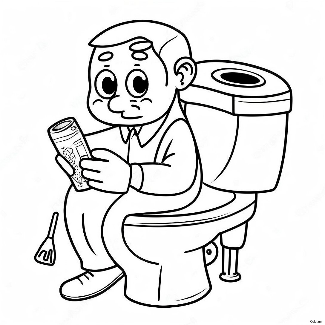 Funny Skibidi Toilet Camera Man Coloring Page 51535 42916