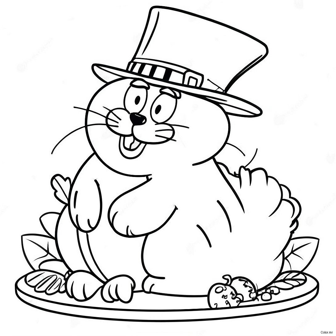 Garfield Thanksgiving Feast Coloring Page 64069 52989