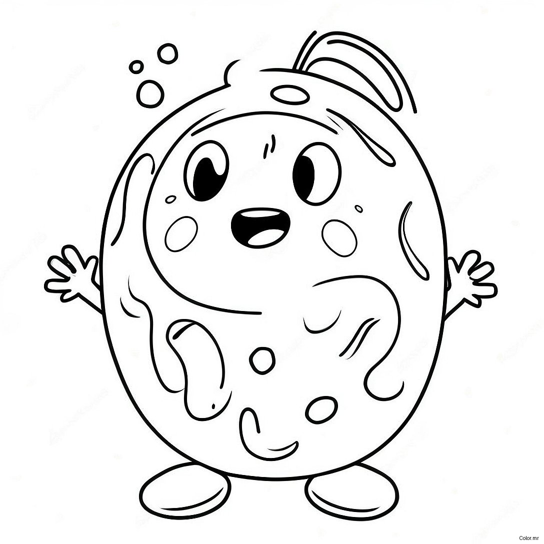Germ Cartoon Character Coloring Page 31548 28229