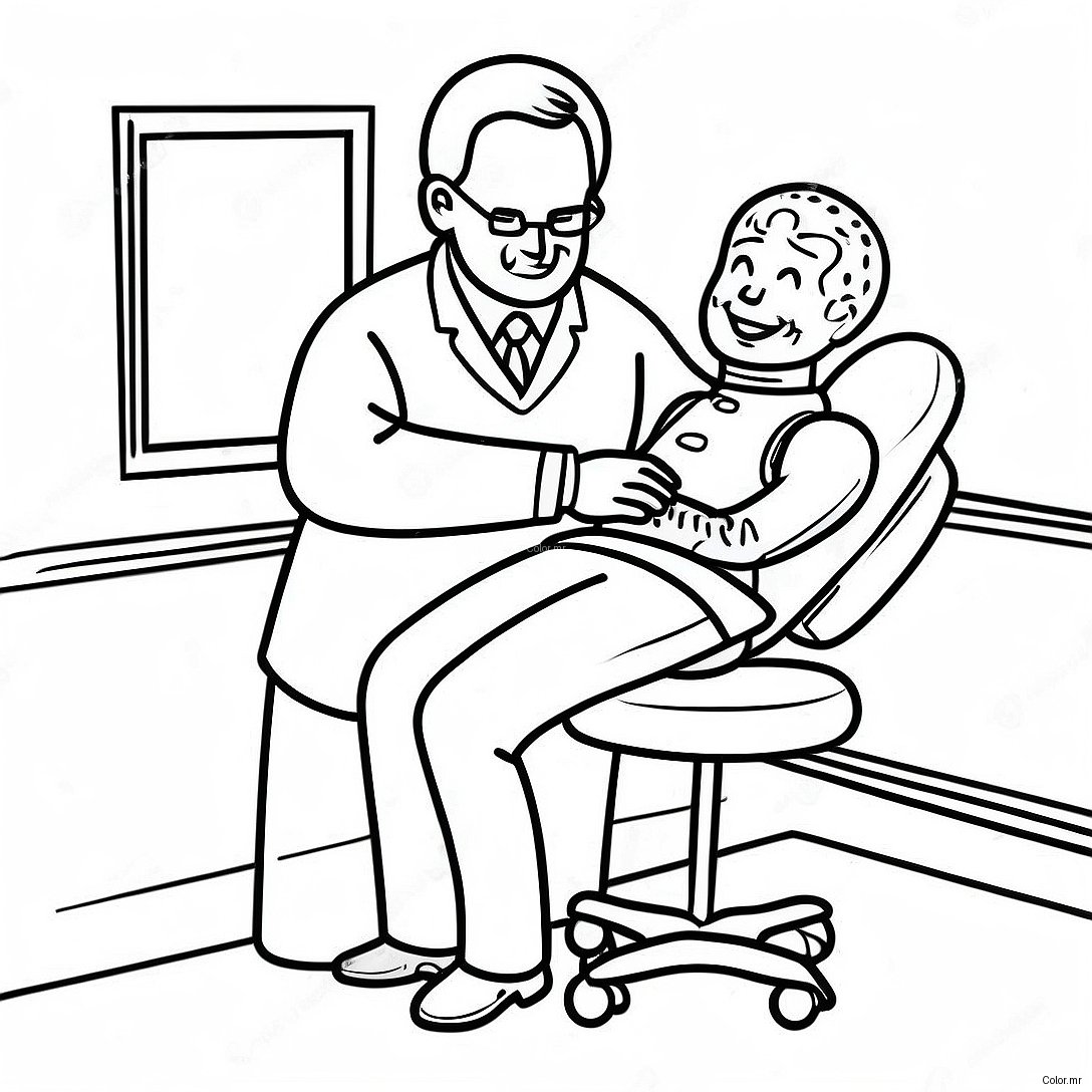 Happy Chiropractor Adjusting Patient Coloring Page 31019 27812