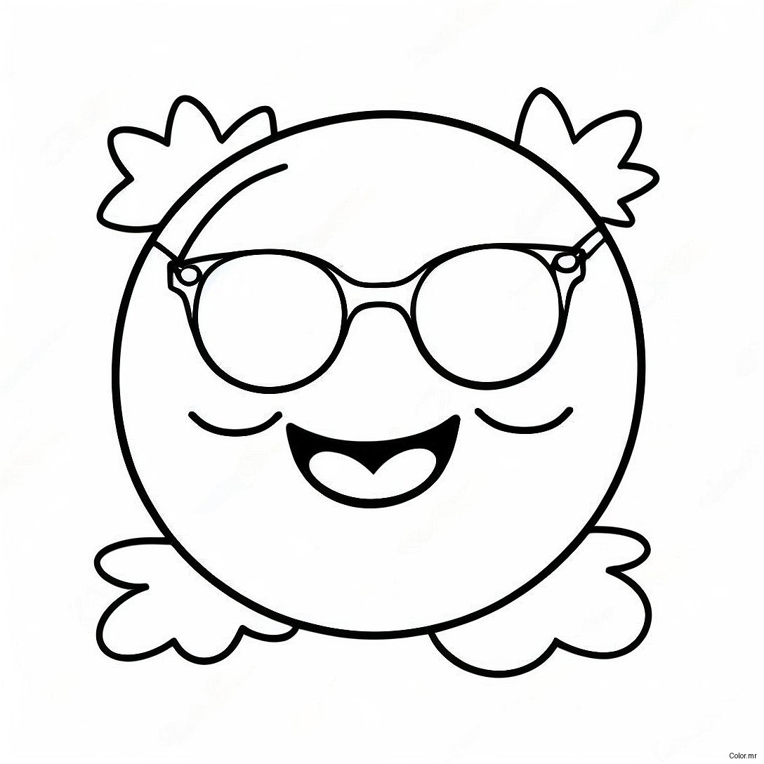 Happy Smiley Face With Sunglasses Coloring Page 1022 817