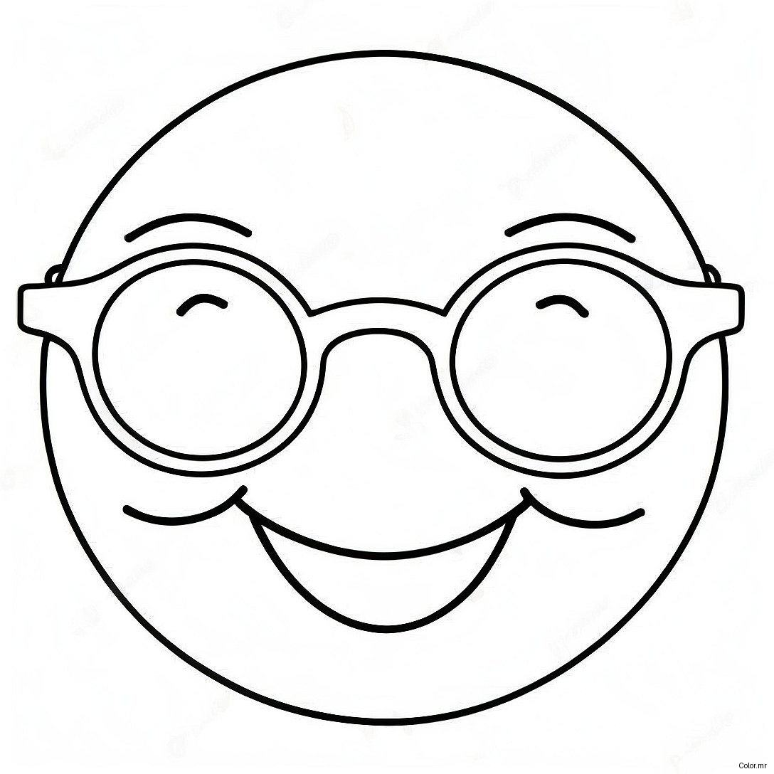 Happy Smiley Face With Sunglasses Coloring Page 1022 819