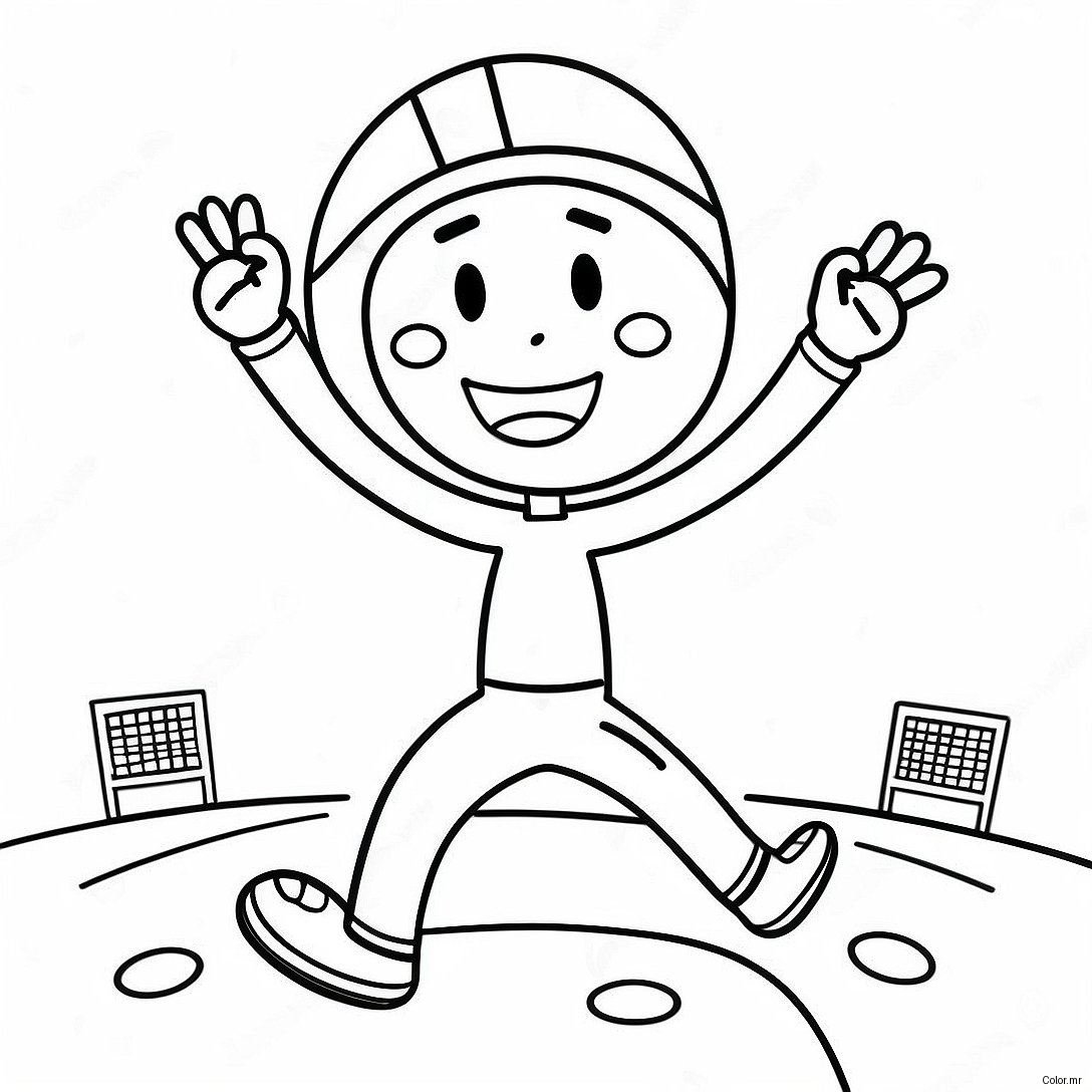 Happy Stick Man Playing Sports Coloring Page 37326 31069