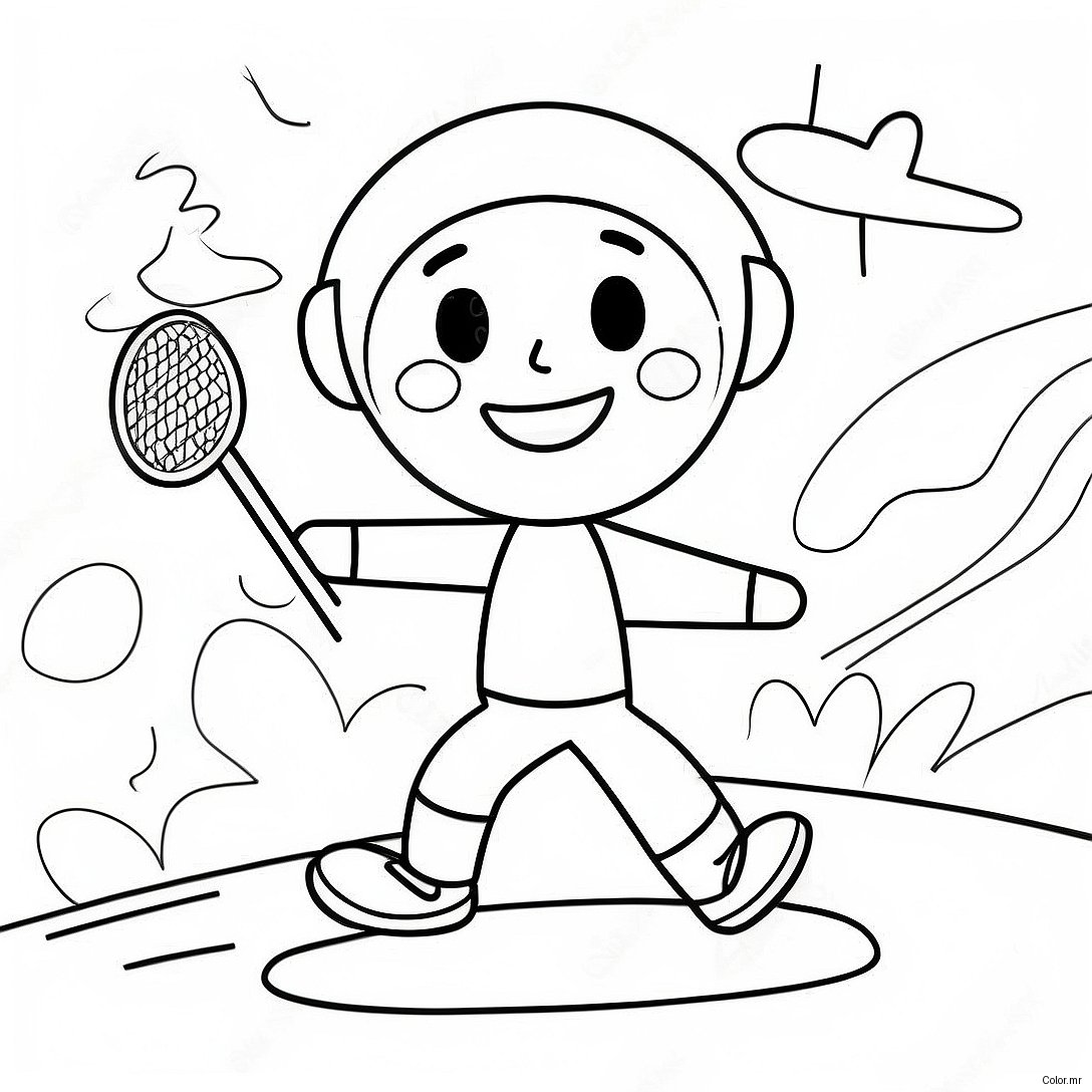 Happy Stick Man Playing Sports Coloring Page 37326 31072