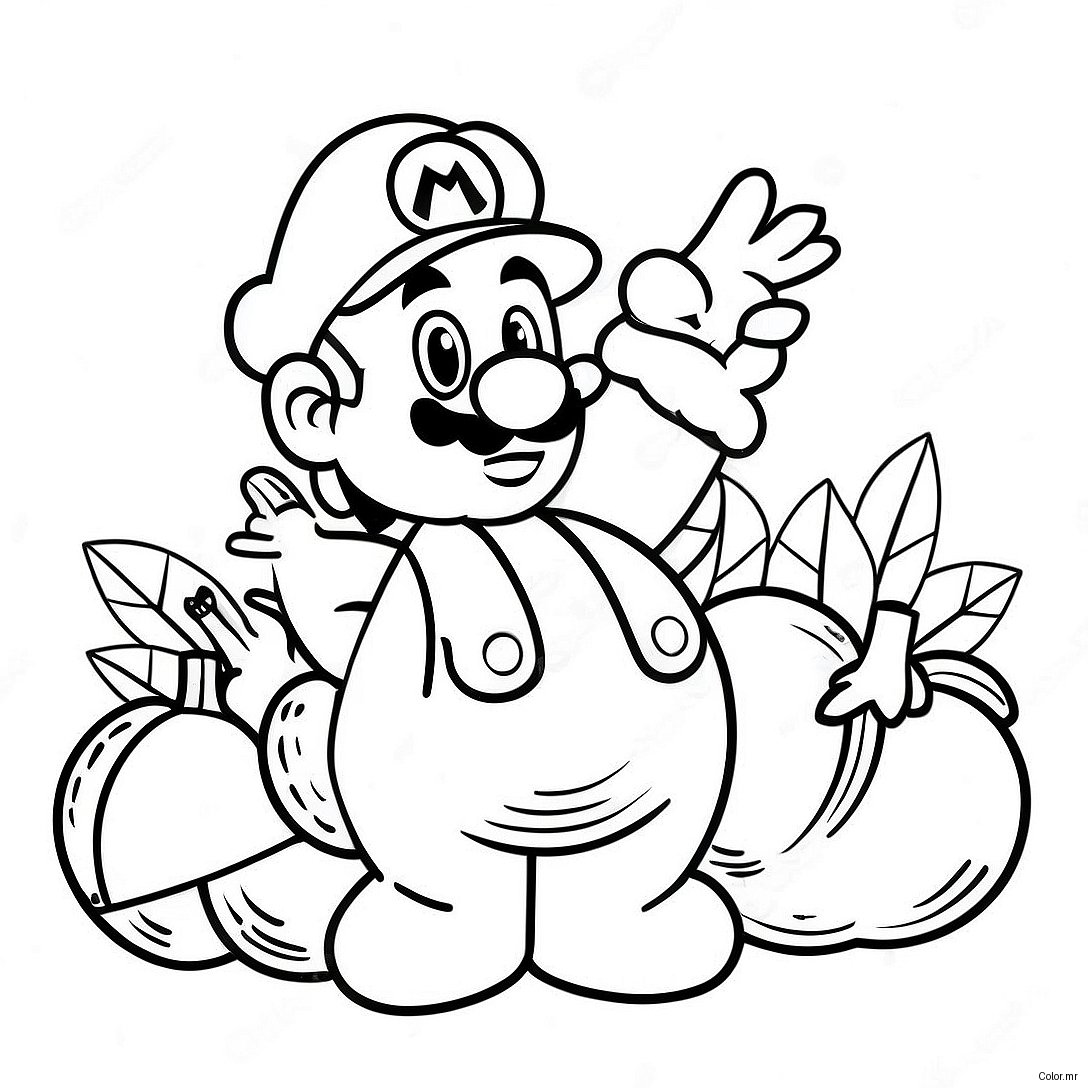 Happy Thanksgiving Mario Coloring Page 61136 50690