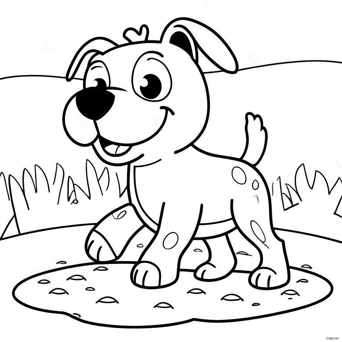 Harry The Dirty Dog Playing In Mud Coloring Page 42231 35017