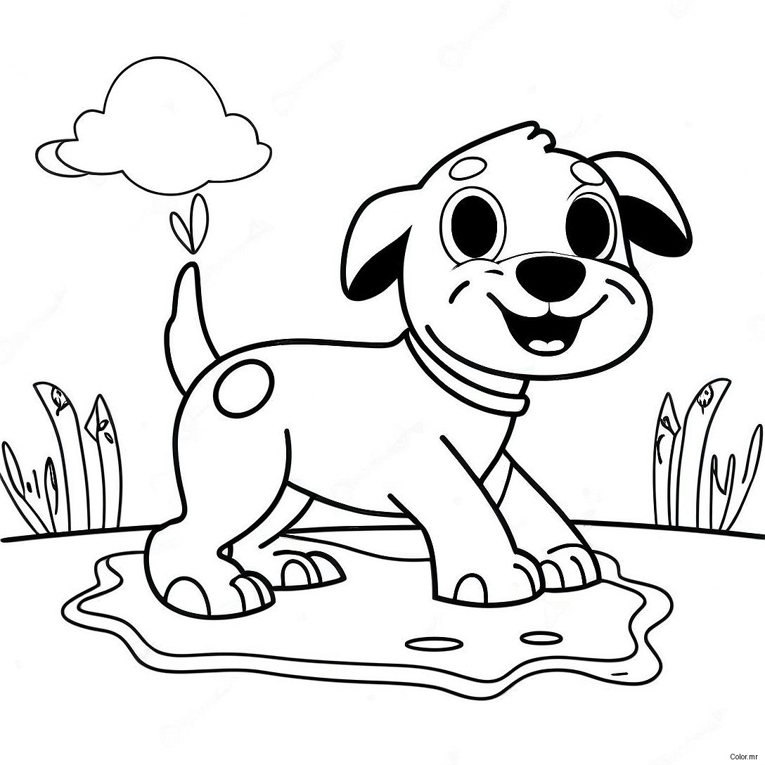 Harry The Dirty Dog Playing In Mud Coloring Page 42231 35018