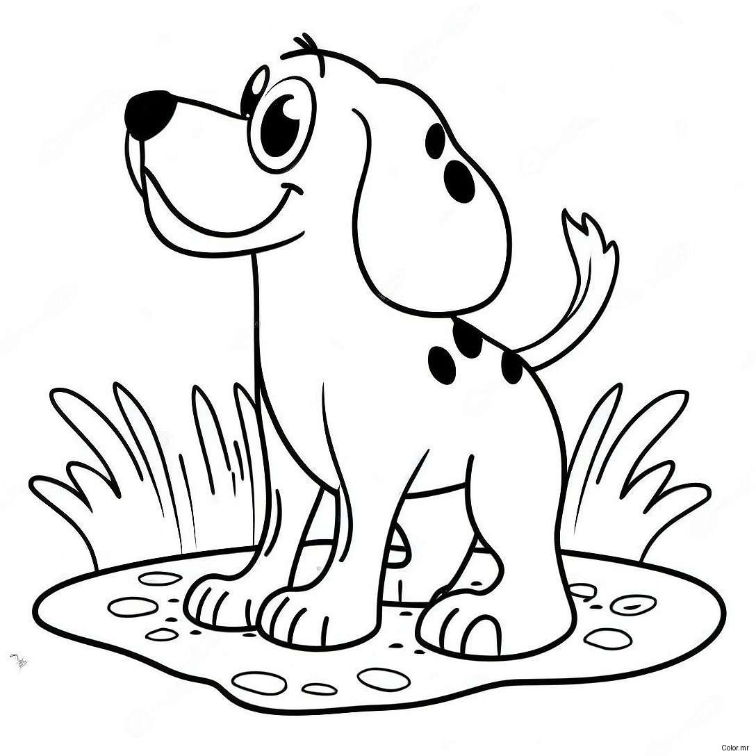 Harry The Dirty Dog Playing In Mud Coloring Page 42231 35019
