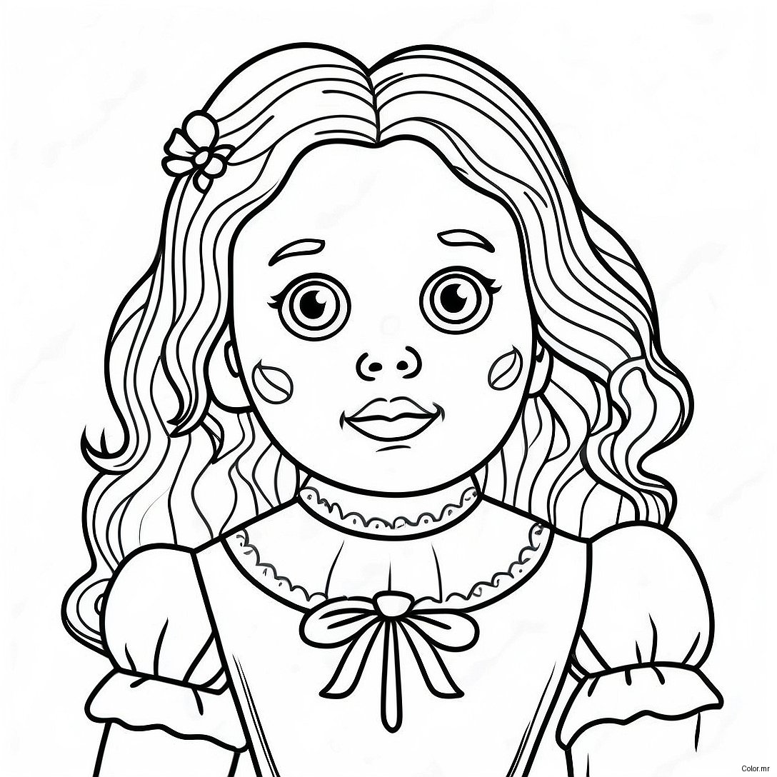 Haunted Doll With Spooky Eyes Coloring Page 25386 23203