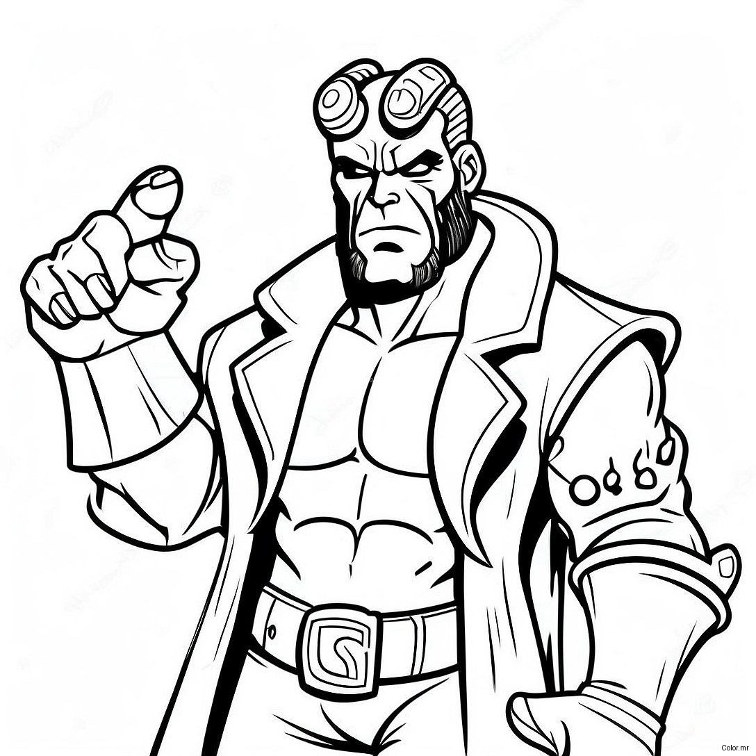 Hellboy With The Right Hand Of Doom Coloring Page 48425 40235